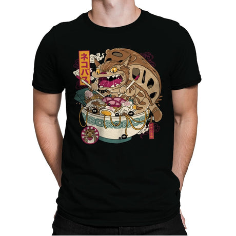 Ramen Catbus - Mens Premium T-Shirts RIPT Apparel Small / Black