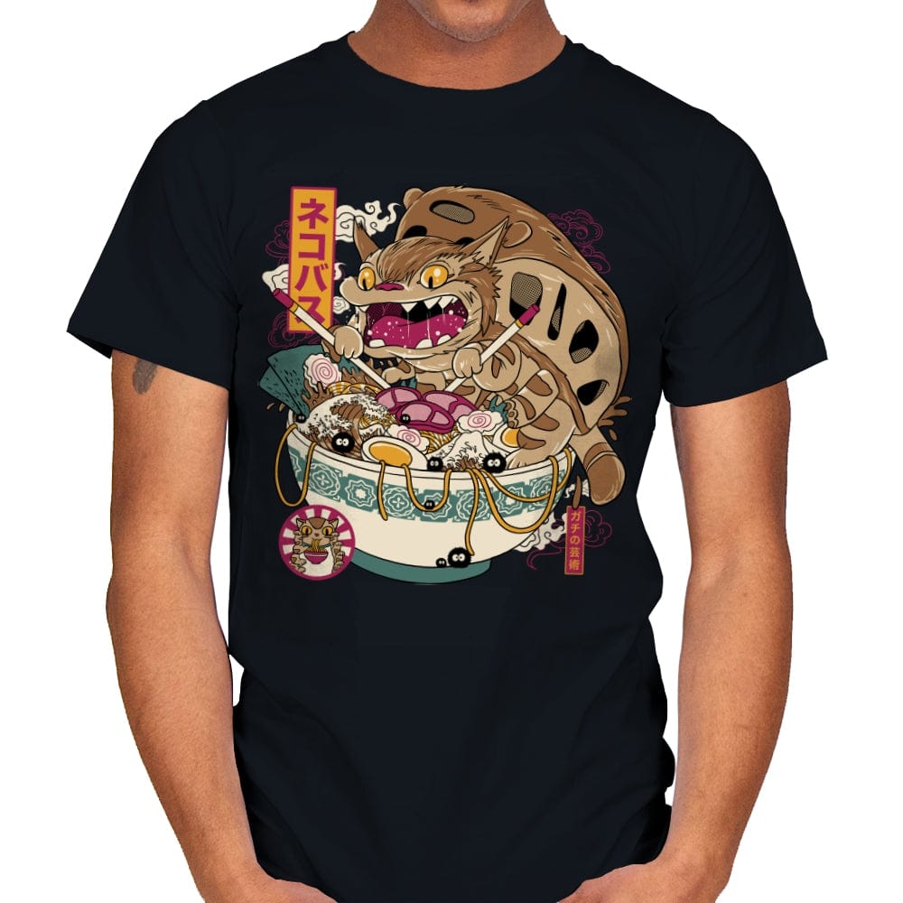 Ramen Catbus - Mens T-Shirts RIPT Apparel Small / Black