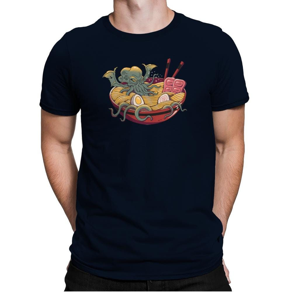 Ramen Cthulhu - Mens Premium T-Shirts RIPT Apparel Small / Midnight Navy