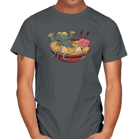 Ramen Cthulhu - Mens T-Shirts RIPT Apparel Small / Charcoal
