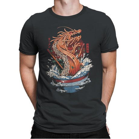 Ramen Dragon - Mens Premium T-Shirts RIPT Apparel Small / Heavy Metal