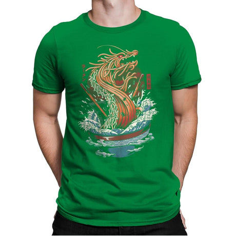 Ramen Dragon - Mens Premium T-Shirts RIPT Apparel Small / Kelly Green