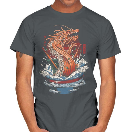 Ramen Dragon - Mens T-Shirts RIPT Apparel Small / Charcoal