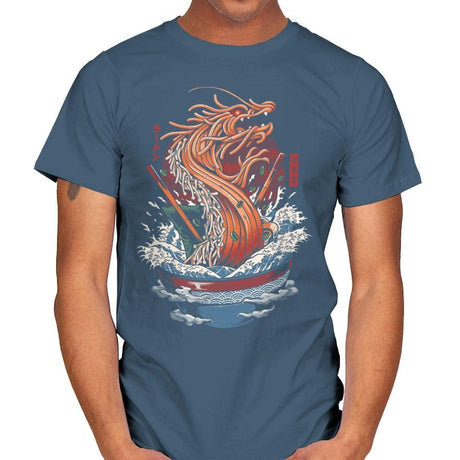 Ramen Dragon - Mens T-Shirts RIPT Apparel Small / Indigo Blue