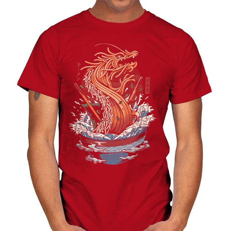 Ramen Dragon - Mens T-Shirts RIPT Apparel Small / Red