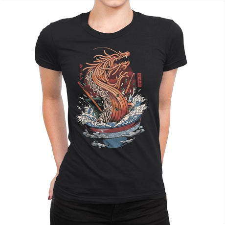 Ramen Dragon - Womens Premium T-Shirts RIPT Apparel Small / Black