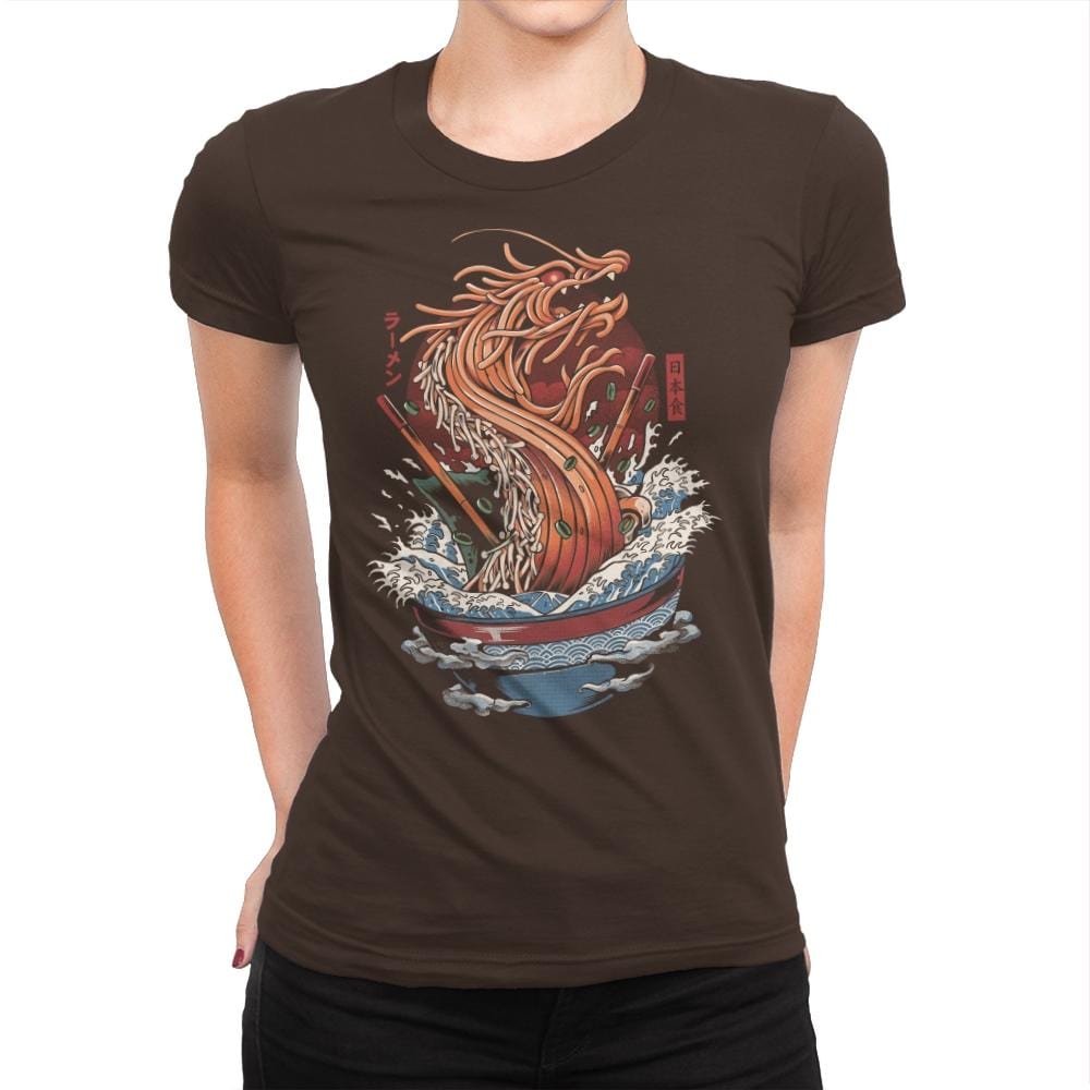 Ramen Dragon - Womens Premium T-Shirts RIPT Apparel Small / Dark Chocolate