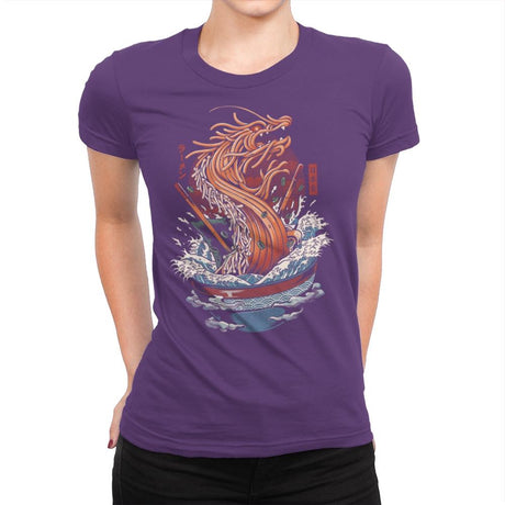 Ramen Dragon - Womens Premium T-Shirts RIPT Apparel Small / Purple Rush