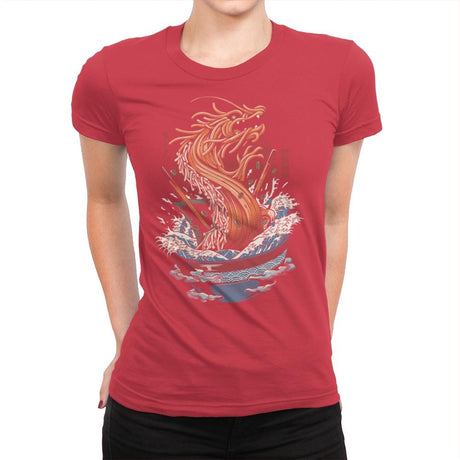 Ramen Dragon - Womens Premium T-Shirts RIPT Apparel Small / Red