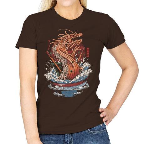 Ramen Dragon - Womens T-Shirts RIPT Apparel Small / Dark Chocolate