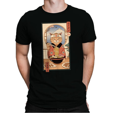 Ramen Meowster - Mens Premium T-Shirts RIPT Apparel Small / Black