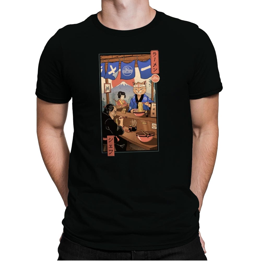 Ramen Meowster - Mens Premium T-Shirts RIPT Apparel Small / Black