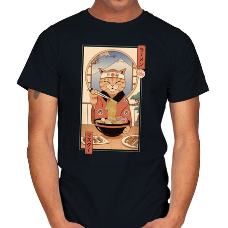 Ramen Meowster - Mens T-Shirts RIPT Apparel Small / Black