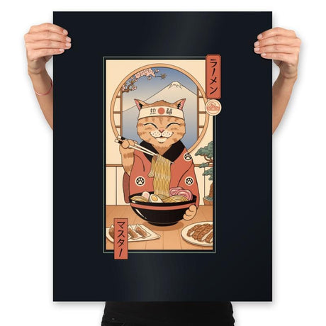 Ramen Meowster - Prints Posters RIPT Apparel 18x24 / Black