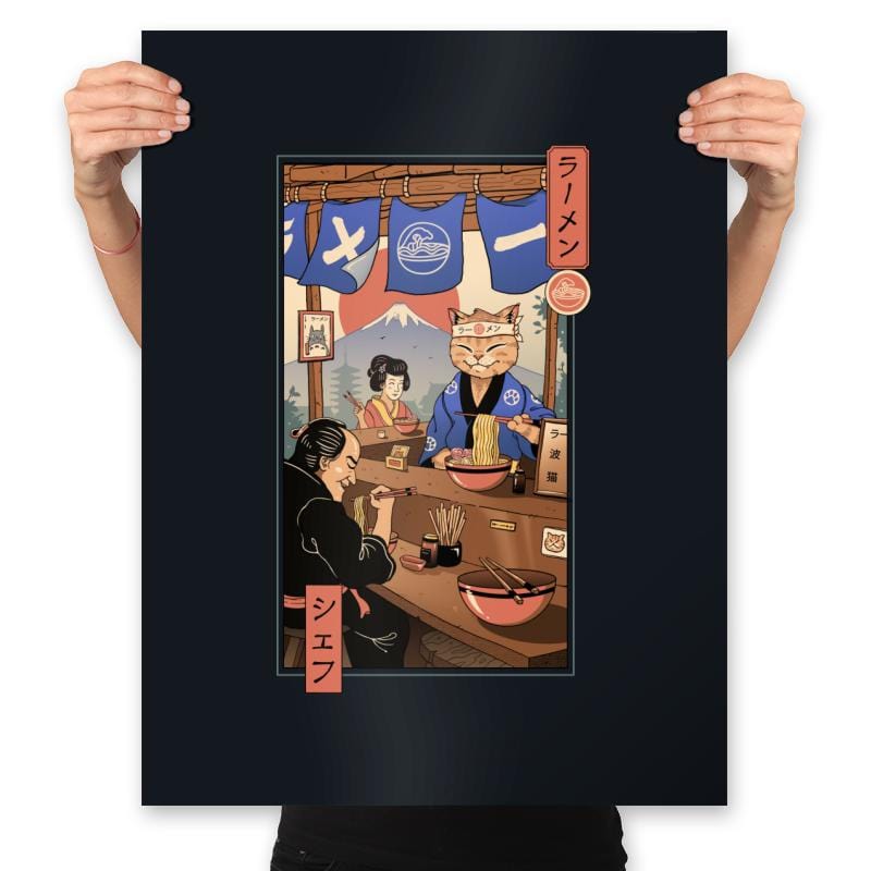 Ramen Meowster - Prints Posters RIPT Apparel 18x24 / Black