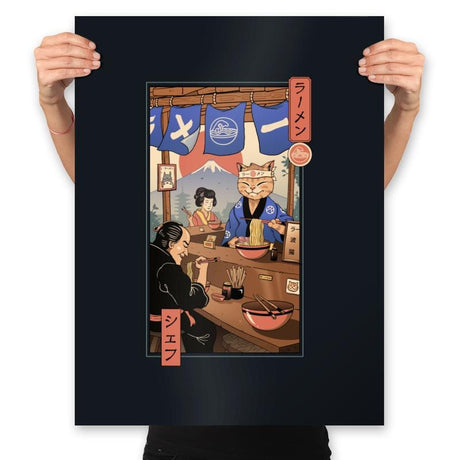 Ramen Meowster - Prints Posters RIPT Apparel 18x24 / Black