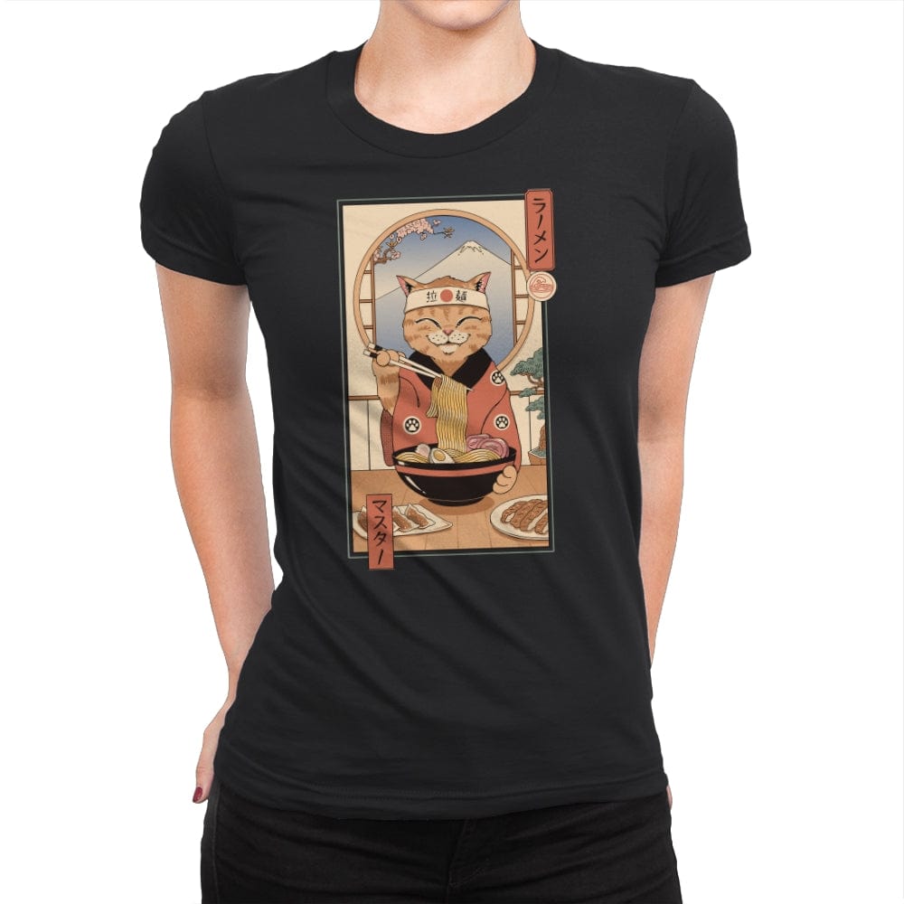 Ramen Meowster - Womens Premium T-Shirts RIPT Apparel Small / Black