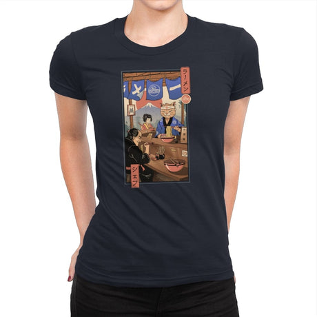 Ramen Meowster - Womens Premium T-Shirts RIPT Apparel Small / Midnight Navy