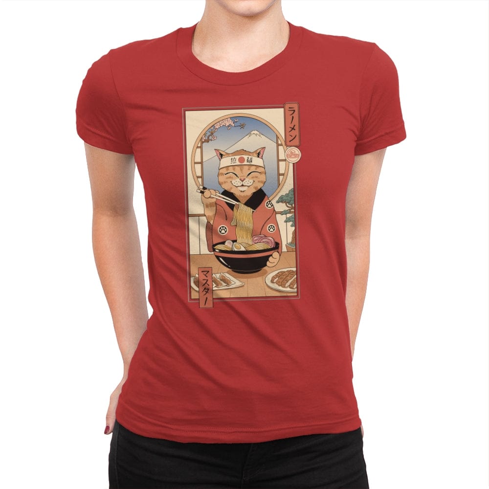 Ramen Meowster - Womens Premium T-Shirts RIPT Apparel Small / Red