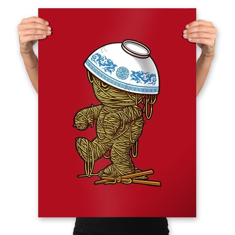 Ramen Mummy - Prints Posters RIPT Apparel 18x24 / Red