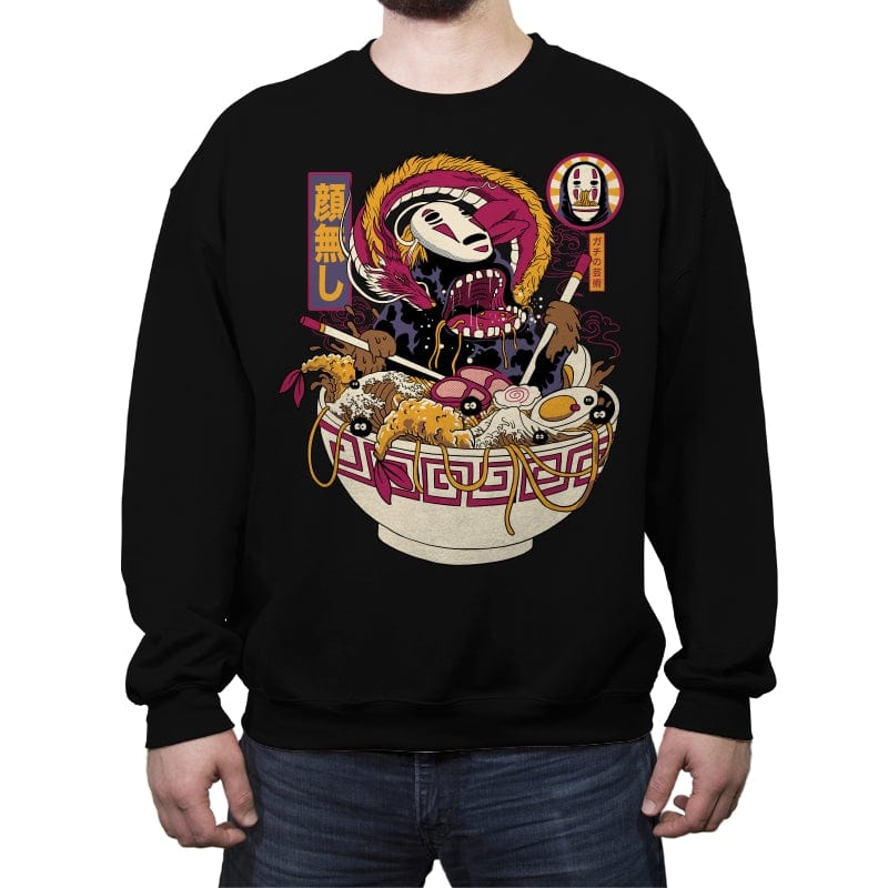 Ramen No Face - Crew Neck Sweatshirt Crew Neck Sweatshirt RIPT Apparel Small / Black