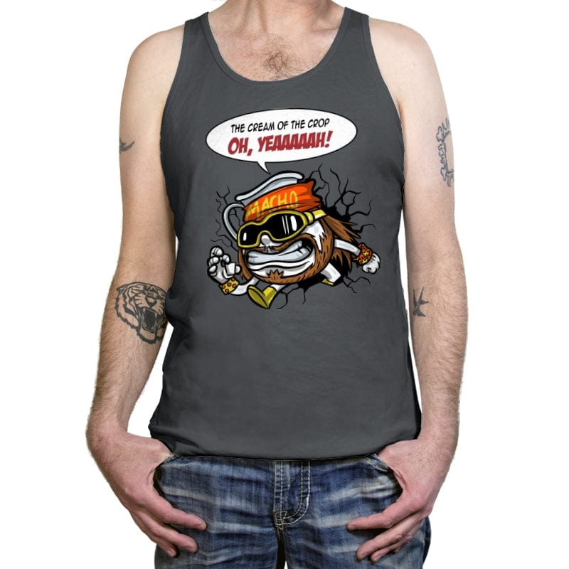 Randy Savage “Macho Man” in the Style of Kool-Aid Man. - Tanktop Tanktop RIPT Apparel X-Small / Asphalt