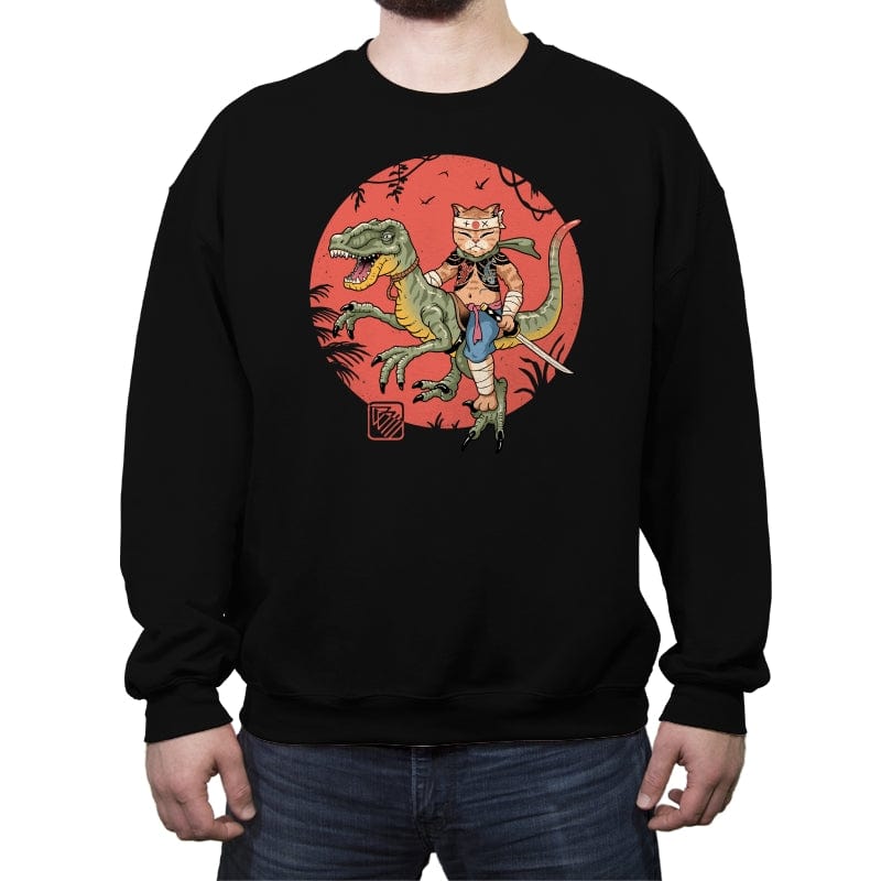 Raptor Catana Meowster - Crew Neck Sweatshirt Crew Neck Sweatshirt RIPT Apparel Small / Black