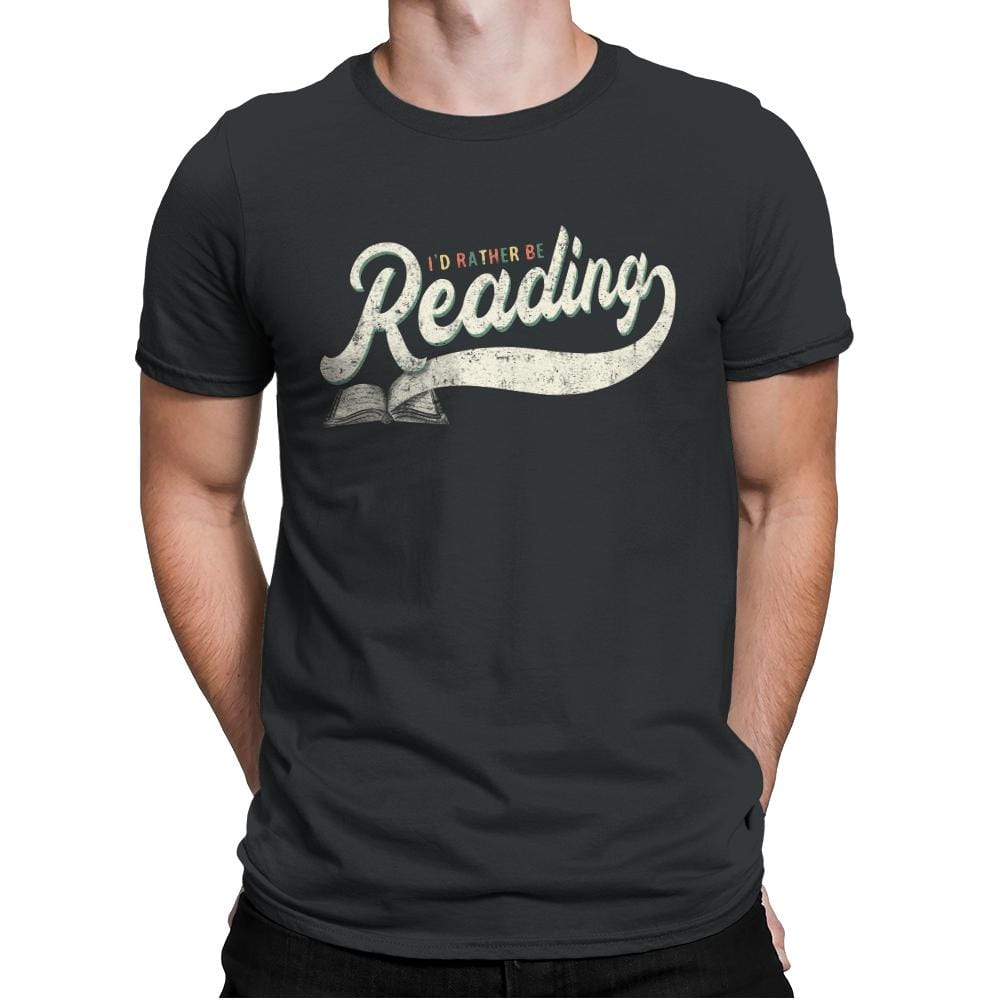 Rather Be Reading - Mens Premium T-Shirts RIPT Apparel Small / Heavy Metal