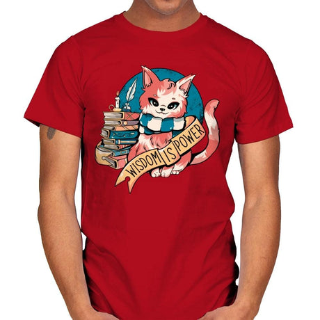 Raven Cat - Mens T-Shirts RIPT Apparel Small / Red