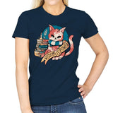 Raven Cat - Womens T-Shirts RIPT Apparel Small / Navy