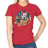 Raven Cat - Womens T-Shirts RIPT Apparel Small / Red
