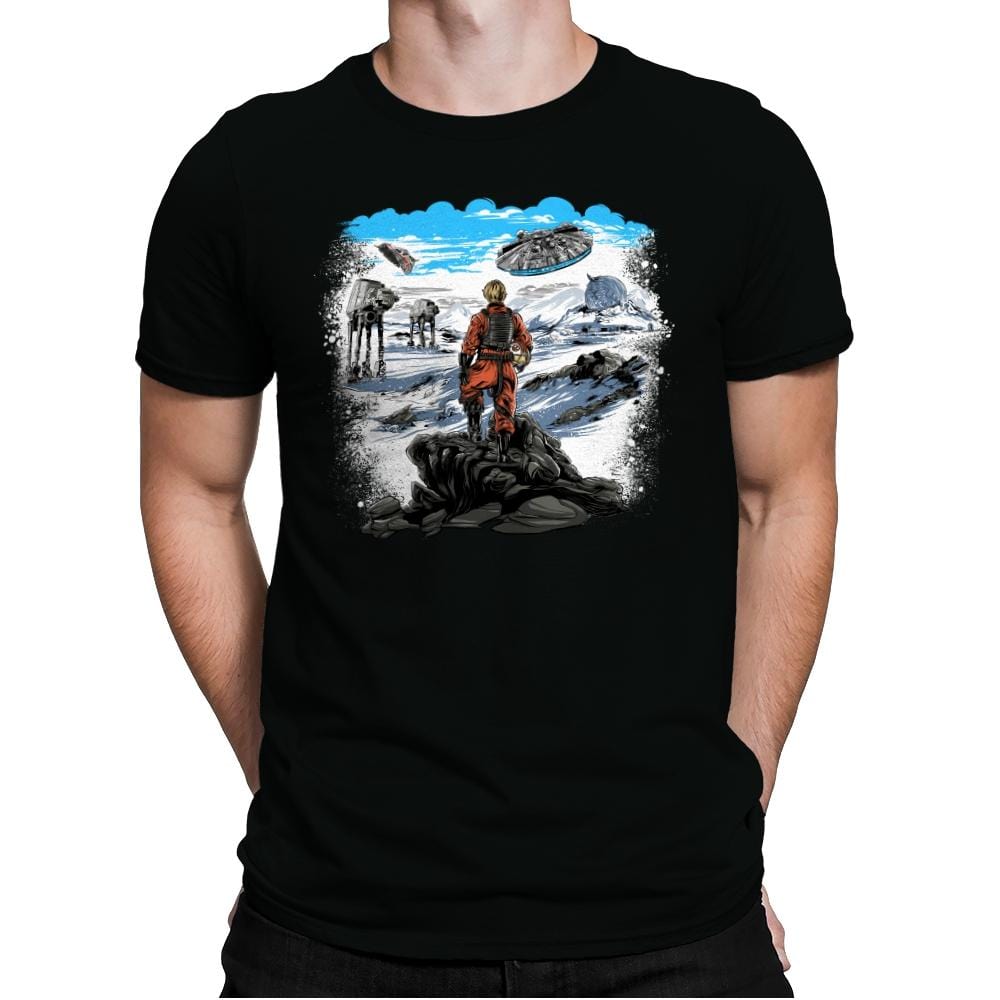 Rebel Above the Sea of Snow - Mens Premium T-Shirts RIPT Apparel Small / Black