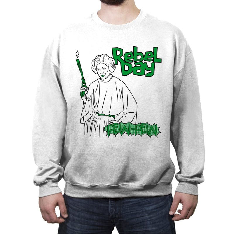 Rebel Day - Crew Neck Sweatshirt Crew Neck Sweatshirt RIPT Apparel Small / White