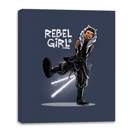 Rebel Girl - Canvas Wraps Canvas Wraps RIPT Apparel 16x20 / Navy