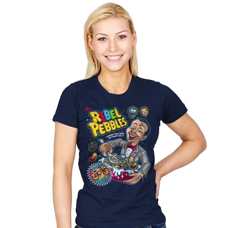 Rebel Pebbles - Womens T-Shirts RIPT Apparel Small / Navy