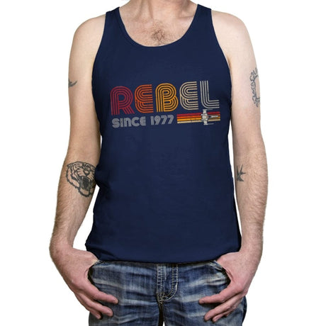 Rebel since 1977 - Shirt Club - Tanktop Tanktop RIPT Apparel X-Small / Navy