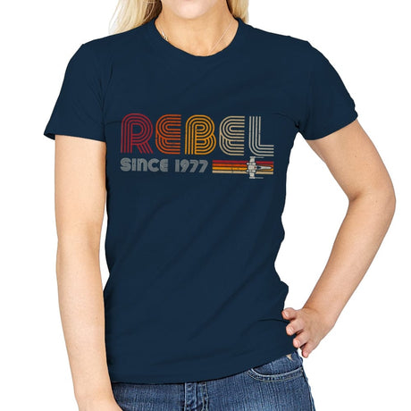 Rebel since 1977 - Shirt Club - Womens T-Shirts RIPT Apparel Small / Navy