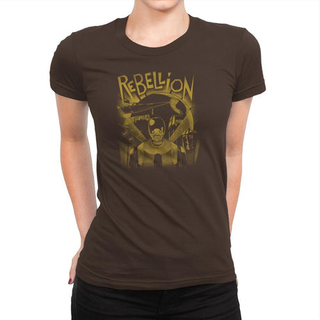 Rebellion Exclusive - Womens Premium T-Shirts RIPT Apparel Small / Dark Chocolate
