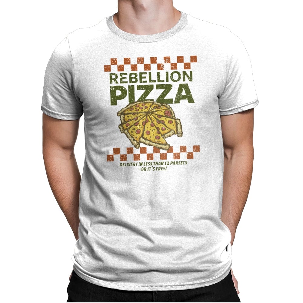 Rebellion Pizza - Mens Premium T-Shirts RIPT Apparel Small / White