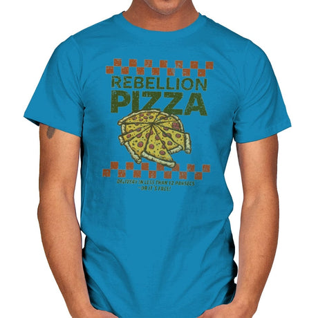 Rebellion Pizza - Mens T-Shirts RIPT Apparel Small / Sapphire
