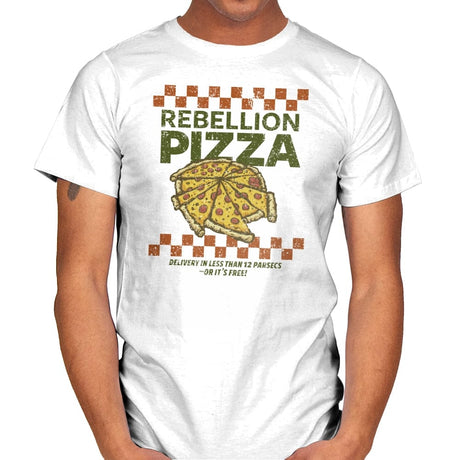 Rebellion Pizza - Mens T-Shirts RIPT Apparel Small / White