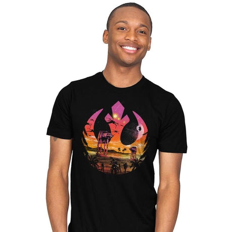 Rebellion Sunset - Mens T-Shirts RIPT Apparel Small / Black
