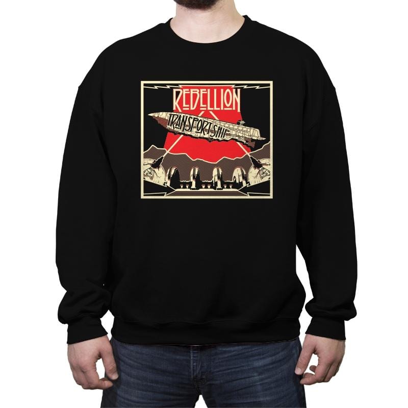 Rebellion - Transport Ship - Crew Neck Sweatshirt Crew Neck Sweatshirt RIPT Apparel Small / Black