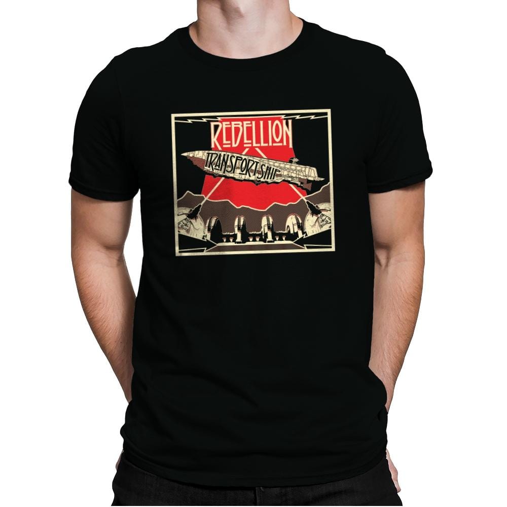 Rebellion - Transport Ship - Mens Premium T-Shirts RIPT Apparel Small / Black