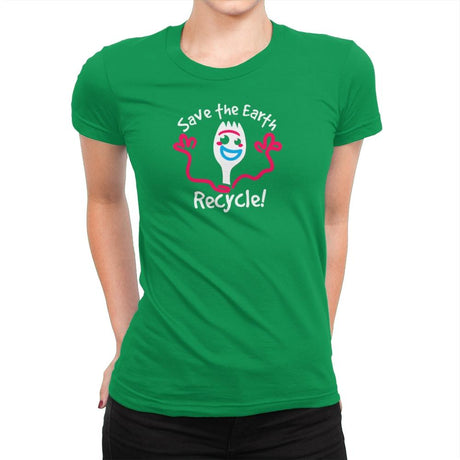 Recycle  - Womens Premium T-Shirts RIPT Apparel Small / Kelly Green