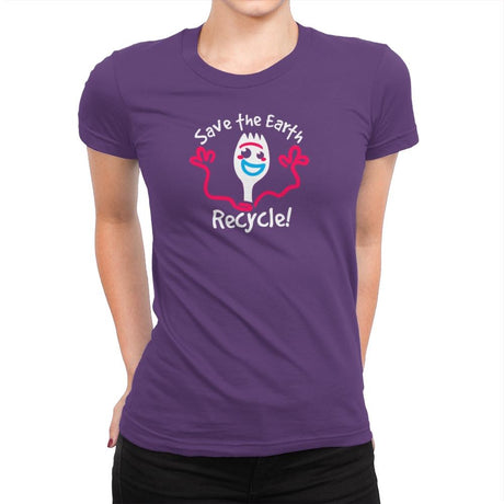 Recycle  - Womens Premium T-Shirts RIPT Apparel Small / Purple Rush
