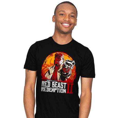Red Beast Redemption - Mens T-Shirts RIPT Apparel Small / Black
