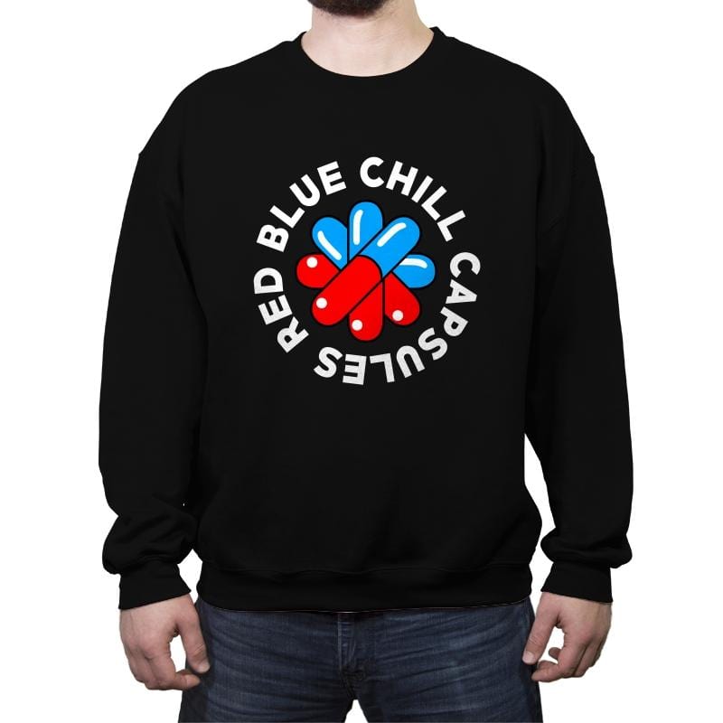 Red Blue Chill Capsules - Crew Neck Sweatshirt Crew Neck Sweatshirt RIPT Apparel