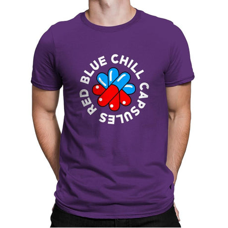 Red Blue Chill Capsules - Mens Premium T-Shirts RIPT Apparel Small / Purple Rush