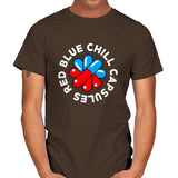 Red Blue Chill Capsules - Mens T-Shirts RIPT Apparel Small / Dark Chocolate